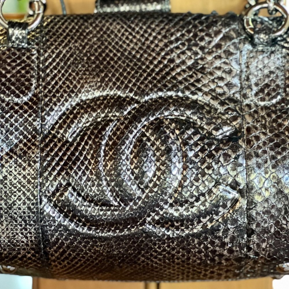 Chanel Metallic Python Shoulder Bag - image 5